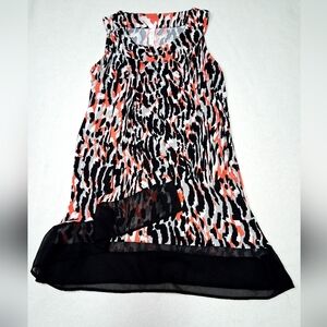 Chic Kids Sleeveless Dress in Black, White, and Orange